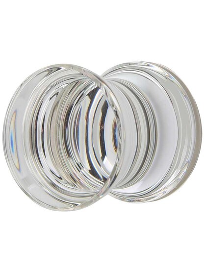 City Lights Concave Glass Knob - 1 1/8 inch Diameter in Polished Nickel.